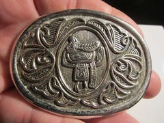 VINTAGE AVON WESTERN SADDLE THEME BELT BUCKLE GW-15