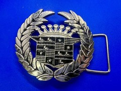 Cadillac Crown Logo Emblem Olive Branches and Flag 90&rsquo;s 187 Inc Belt Buckle