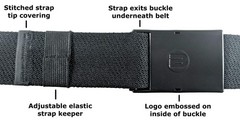 BESTA Men&rsquo;s Elastic Belt with Adjustable Buckle that Hides XX-Large, Black