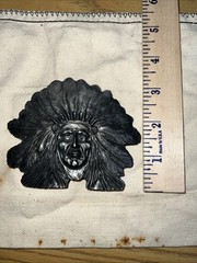 Vintage 80s Native American Brass Belt Buckle