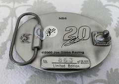 Tony Stewart NASCAR Belt Buckle Pewter Limited Edition Racing 2000 Silver Orange