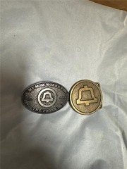 Vintage BELL Telephone Belt Buckle Lot of Two