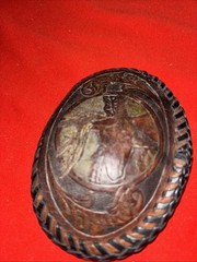 Vintage Handmade Handtooled Leather Belt Buckle By B Miller-Estate Find