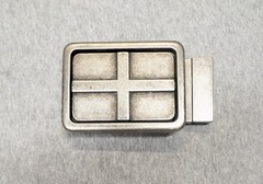 Silver St George Cross England Flag Belt Buckle Swivel Ratchet