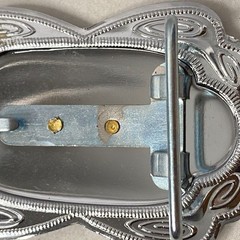 Bronze Horse And Horseshoe Embossed Silver Tone Belt Buckle Western