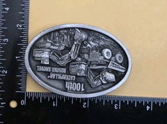 Vintage Caterpillar Mining Shovel Belt Buckle 3D Relief Designs Heavy Machines
