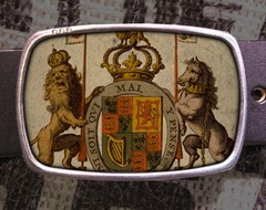 Royal Crest Vintage Inspired Art Gift Lion Horse Belt Buckle