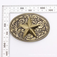 Five Pointed Star Belt Buckle Western Cowboy Motorcycle Riding Belt Buckle