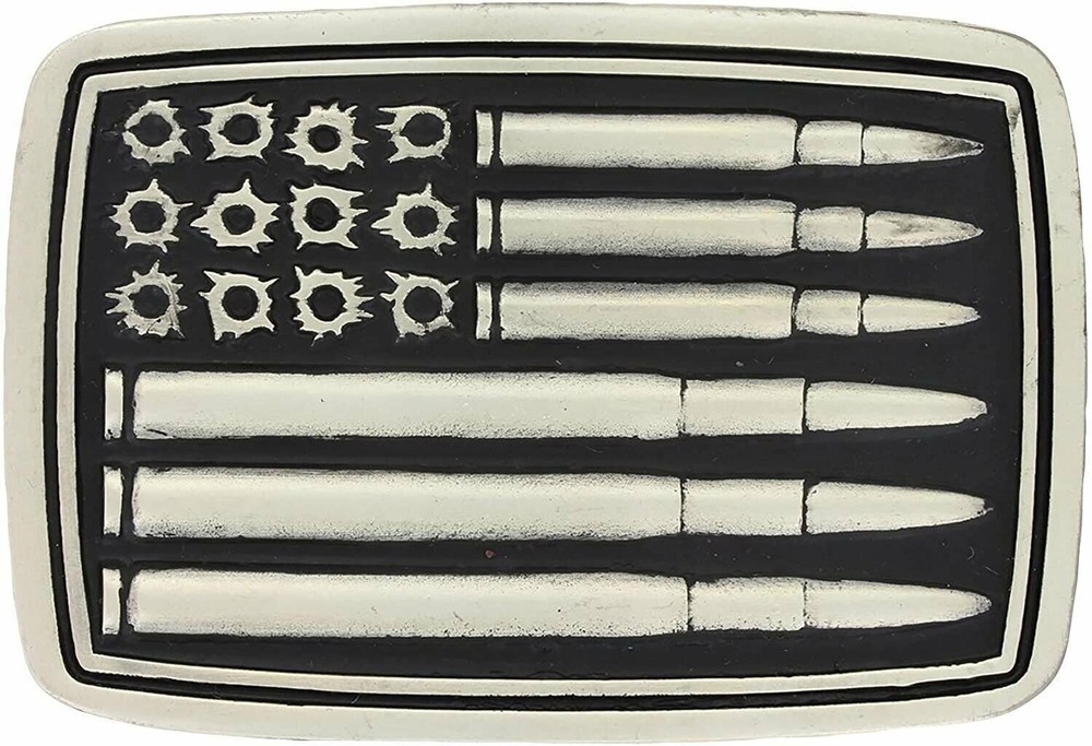 Montana Silversmiths Silver Bullet Flag Attitude Buckle