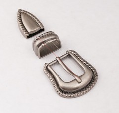 25MM Western Cowboy Leathercraft Prong Pin Belt Buckle Set 3-Piece DIY Project