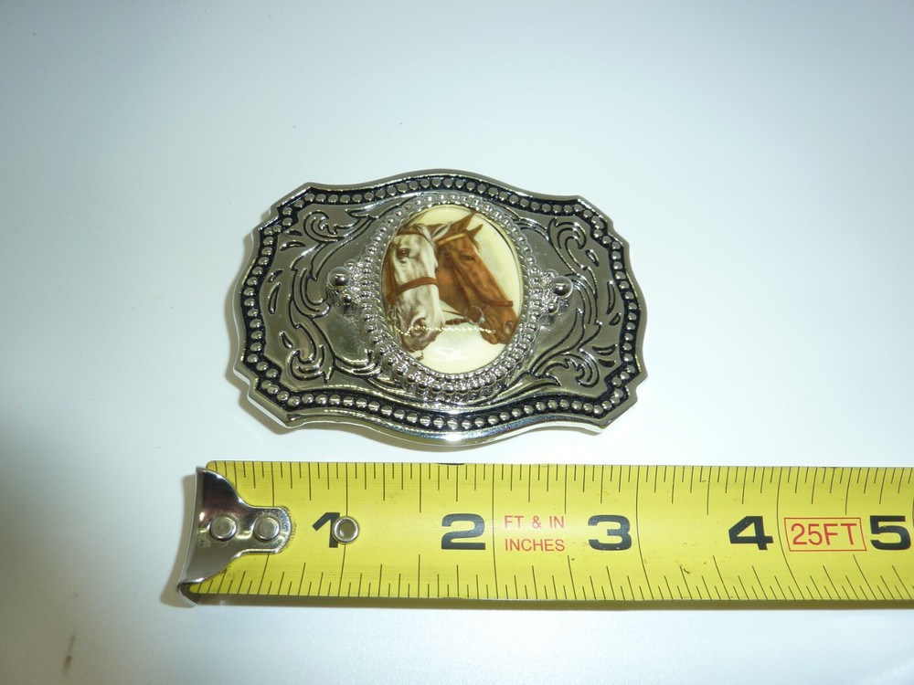 Vintage WESTERN Horse Belt Buckle, Made In USA, 3.5 » X 2.5 »