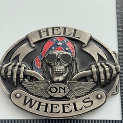 Siskiyou Hell on Wheels Skull Bandana Sunglasses Pewter Belt Buckle OS300
