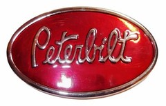 Peterbilt Classic Red Logo Enamel Metal Belt Buckle