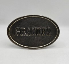 Vintage Grandpa Belt Buckle The Great American Buckle Co. Brass Tone Oval