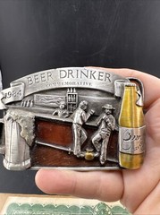 Vtg. 1984 Beer Drinker #&rsquo;D Limited-Edition Commemorative 3 1/4&Prime; by 2 5/16&Prime;