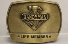 Handyman Club of America Life Member Belt Buckle and Key Ring – Used