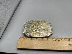 Vintage 100 Years of Liberty 1986 Gold Tone Metal Belt Buckle