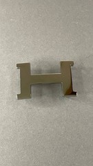 Silver H Buckle 40mm 1.5` Glossy Silver Hardware Belt Buckle