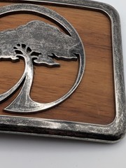 Arbor Collective Koa Wood Belt Buckle Skate Snowboard Waste Not Tree