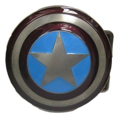 Captain America 3D Domed Shield Metal Enamel Belt Buckle