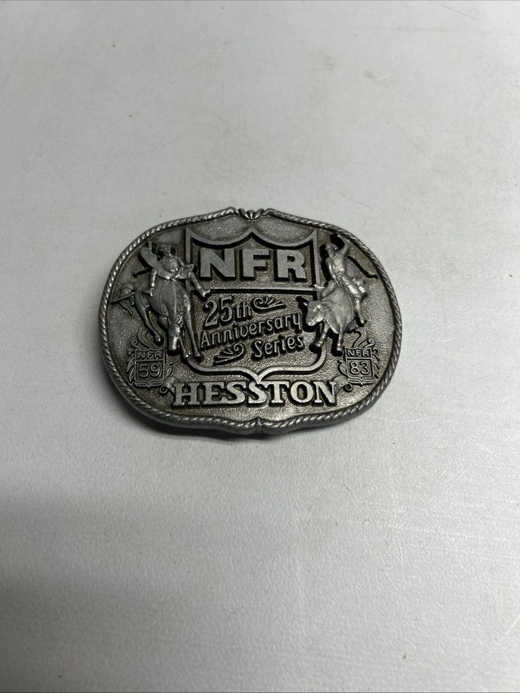National Finals Rodeo Hesston 25th Anniversary NFR Adult Buckle VTG 1983
