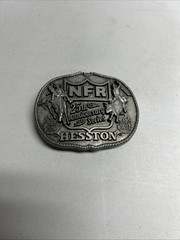 National Finals Rodeo Hesston 25th Anniversary NFR Adult Buckle VTG 1983