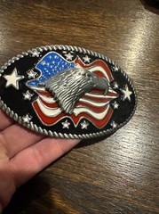 Bald Eagle Motorcycle Belt Buckle Cowboy Rodeo Collector American USA Patriot