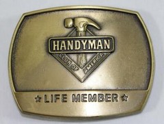 1996 Handyman Club of America Life Member Hammer Belt Buckle