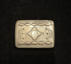 Vintage southern western style belt buckle featuring vintage stamped work RARE