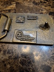 vintage FORD VAN belt buckle SOLID BRASS western 1970s cowboy