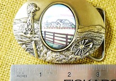 Artistic Impressions Mens Western Belt Buckle Farm House Windmill – Heavy Brass