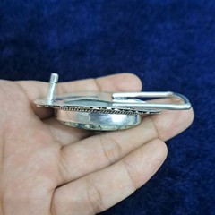 Carved K2 Stone Silver Plated Belt Buckle Handmade Gemstone Western Belt Buckle