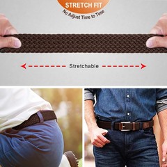 BULLIANT Belt for Men 36&Prime;-40&Prime;Waist Adjustable, 2pack-black/Deep Brown1354