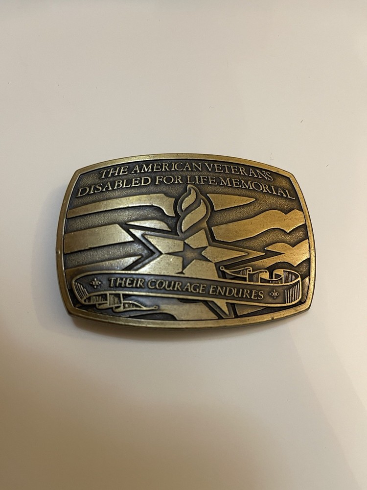 The American Veterans Disabled For Life Memorial Belt Buckle 2006 Sponsor #0369