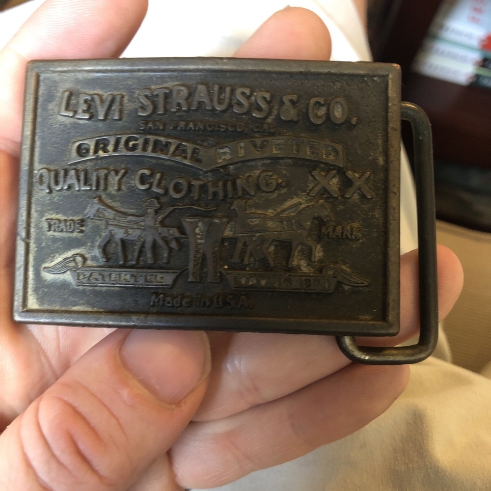 Vintage Belt Buckle Levi&rsquo;s Strauss & Co Original Riveted Clothing Brass. USA!!!