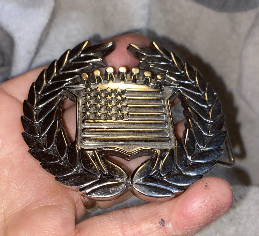 Vintage Cadillac Emblem Flag Large Belt Buckle by Famous Stars and Straps