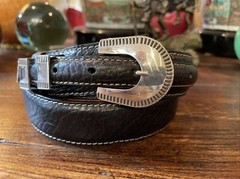 Navajo Carla Nunez James Reid Dgn Sterling Silver Belt Buckle 33-35”-1.3/8”🦬✅