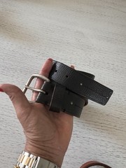 Calvin Klein Black Genuine Leather Silver Buckle Belt Size Large unisex