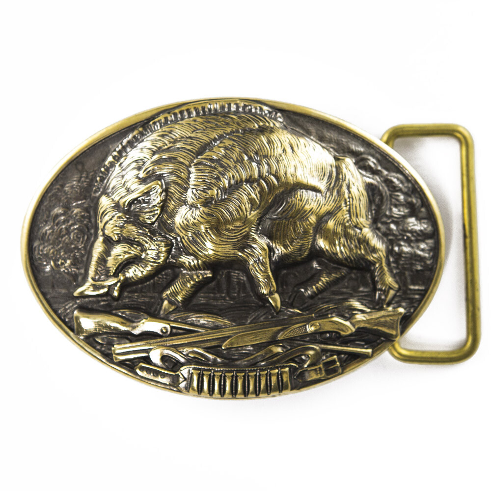 Belt buckle Wild boar hunting, Hunting belt, Solid brass buckle