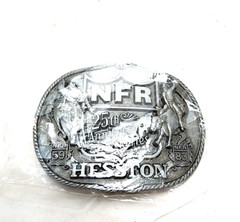 National Finals Rodeo Hesston 1983 NFR Adult Cowboy Buckle New in Plastic