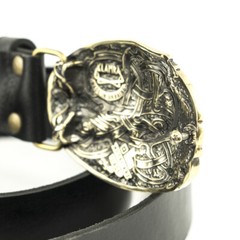 Viking warship Drakkar brass belt buckle, Scandinavian Nordic Celtic warrior