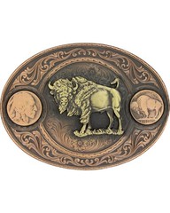 Montana Silversmiths Men&rsquo;s Men'S Copper Buffalo Indian Head Nickel Belt –
