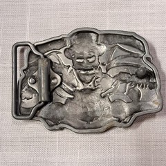Biker Motorcycle Belt Buckle Howdy Skull Ride Free 3in