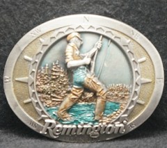 XF03148 GREAT VINTAGE 2002 *REMINGTON COUNTRY* GUN MANUFACTURER MENS BELT BUCKLE