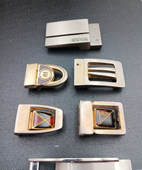 Mixed Lot of 6 Vintage Designer Men&rsquo;s Belt Buckles Silver/Gold Tone