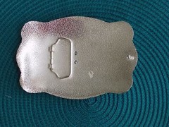 1- Western Running Horse Buckle Gold-Silver Color 5-1/2×3-3/4 in.
