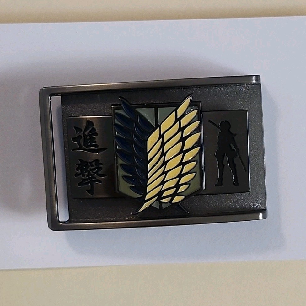 Attack on Titan Metal Belt Buckle Anime Military Black Gold Blue Green