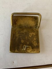 1980&rsquo;s Artist Signed DMB Brass Copper, Silver Brutalist Studio Art BELT BUCKLE X