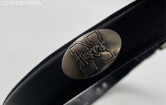 Huskers Black Studded Black Genuine Leather Belt – Men – Size 36