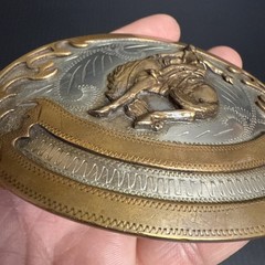 Vintage Johnson and Held 100% Handcrafted Rodeo Roping Belt Buckle- Signed-NICE